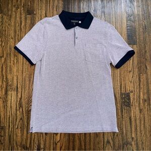 Banana Republic Luxury Performance Pique Polo Shirt Red/Navy Size Medium